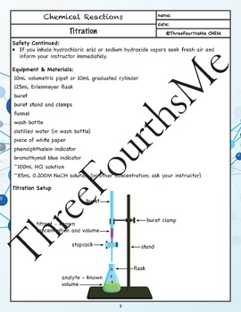 Titration Lab / Experiment by ThreeFourthsMe | TPT