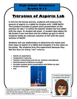 Preview of Titration of Aspirin Lab - Macro Lab
