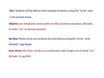 Preview of To Be Verb Conjugation - Present Tense (Beginner ESL) w Lesson Plan 2
