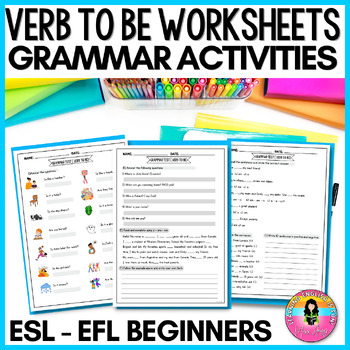 To Be Verbs TEFL Test Worksheets by Miss Angy Rojas | TPT