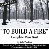 To Build a Fire Short Story Literature Guide Unit Printabl