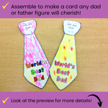 Father's Day Tie Gift Card Booklet by Mrs Beattie's Classroom | TpT