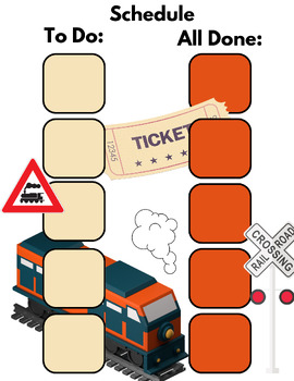 Preview of To Do ; All Done Visual Schedule with Trains