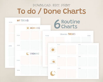 Preview of To Do Done Routine Chart for Kids /  My Responsibility Chart / Chore Chart