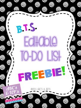 Preview of To-Do List FREEBIE ~ Editable!!!!
