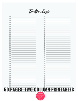 Preview of To Do List Printables for Teachers (2 COLUMNS)Things to Do Pages