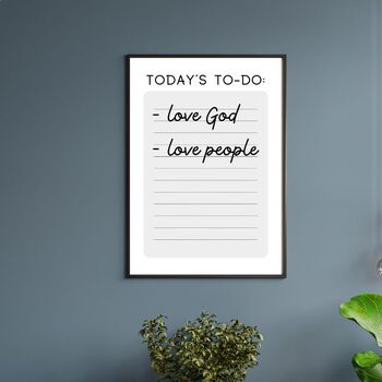Preview of To Do List Print for Teachers and Students | Christian Classroom Art | Do Daily