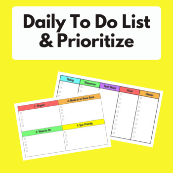 To Do List & Prioritize by Garcia School Counseling | TPT