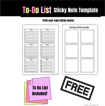 Preview of To-Do List Sticky Notes Template