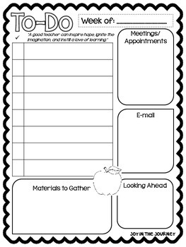 Preview of "To-Do" List Template for Teachers