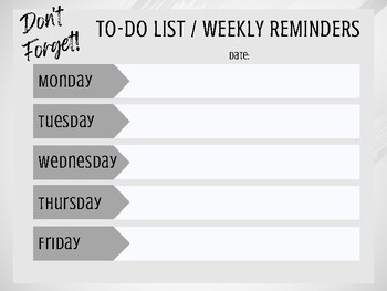 Preview of To-Do List / Weekly Reminders / Daily Planner