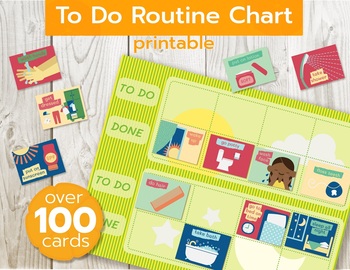 Preview of To Do children morning and bed time routine chart printable