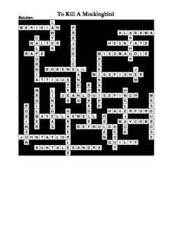 To Kill A Mockingbird - Crossword (US Spelling) by M Walsh | TpT