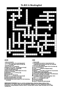 To Kill A Mockingbird Crossword Puzzles - Page 13
