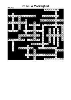 To Kill A Mockingbird - Crossword (UK Spelling) by M Walsh | TpT