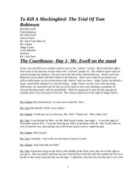 Preview of To Kill A Mockingbird- Script of the Trial