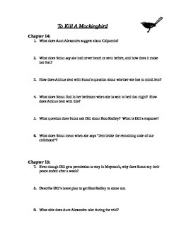 to kill a mockingbird questions and answers chapter 14