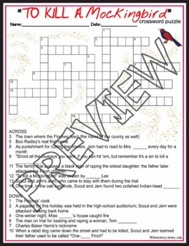 To Kill A Mockingbird Crossword Puzzles - Page 13