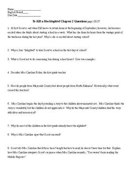to kill a mockingbird chapter questions