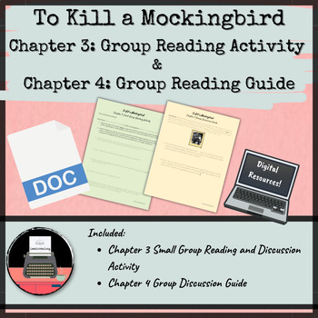 Preview of To Kill a Mockingbird Chapters 3 & 4: Group Reading & Discussion Activities