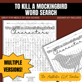 To Kill a Mockingbird Character Word Search
