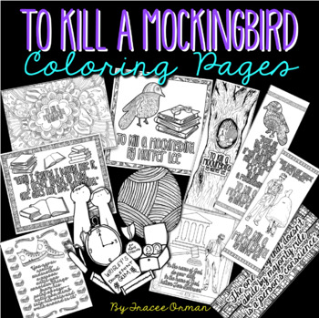 Preview of To Kill a Mockingbird Coloring Pages & Bookmarks