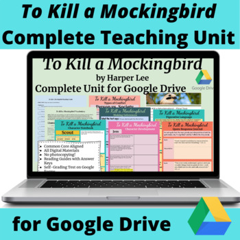 Preview of To Kill a Mockingbird Complete Unit for Google Drive & Distance Learning
