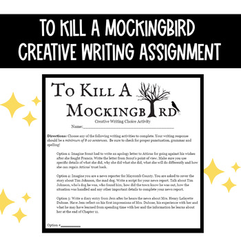 Preview of To Kill a Mockingbird - Creative Writing Assignment
