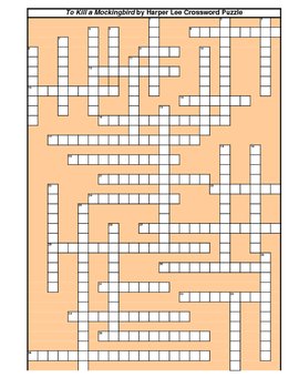 Preview of To Kill a Mockingbird Crossword Puzzle