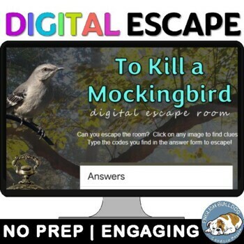 Preview of To Kill a Mockingbird Digital Escape Room Review Game Activity
