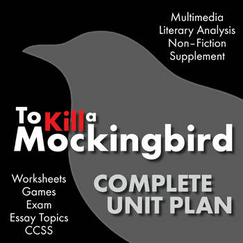 Preview of To Kill a Mockingbird Unit Plan, Harper Lee Novel Unit Study, TKaM, CCSS