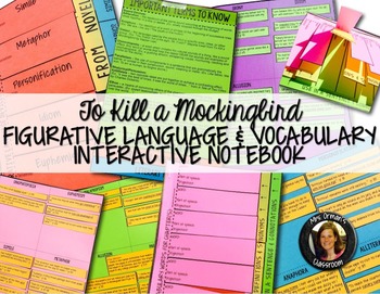 Preview of To Kill a Mockingbird Figurative Language & Vocabulary Interactive Notebook