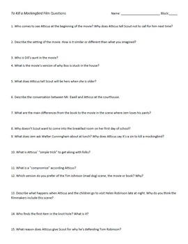 to kill a mockingbird questions and answers