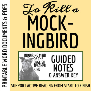 Preview of To Kill a Mockingbird Guided Notes with Answer Key Covering the Entire Novel