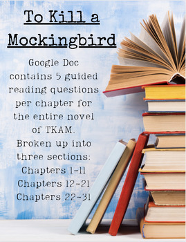 Preview of To Kill a Mockingbird Guided Reading Questions