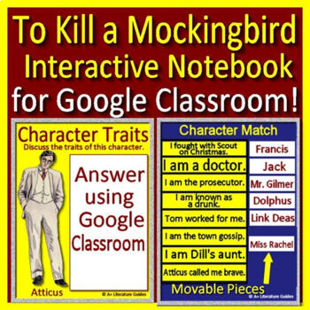 Preview of To Kill a Mockingbird Characters and Story Elements Digital Notebook - 36 Slides