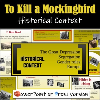 Preview of To Kill a Mockingbird Introduction (Historical Context) - PowerPoint or Prezi