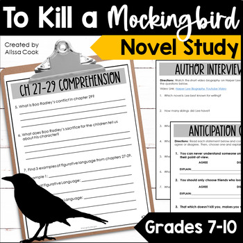 Preview of To Kill a Mockingbird Novel Study | Middle School and High School Reading & ELA