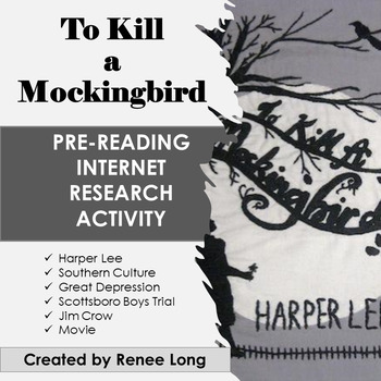 Preview of To Kill a Mockingbird Pre-Reading Research Internet Activity