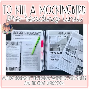 Preview of To Kill a Mockingbird Pre Reading Unit