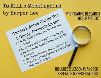 Preview of To Kill a Mockingbird Pre-reading Research Group Projects