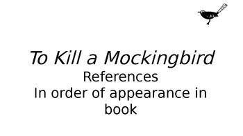 Preview of To Kill a Mockingbird References - Images, Definitions, Sounds, etc. (73 slides)