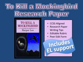 Preview of To Kill a Mockingbird Research Paper with ESL support included