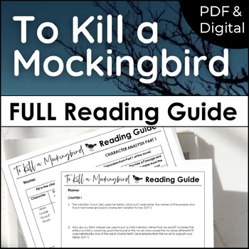 Preview of To Kill a Mockingbird Reading Guide With Chapter Questions, Activities