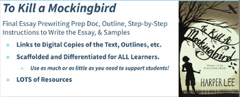Preview of To Kill a Mockingbird (TKAM) Final Research Essay Resource Package