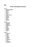 To Kill a Mockingbird Vocab - Part I