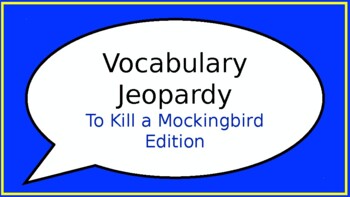 Preview of To Kill a Mockingbird Vocabulary Jeopardy