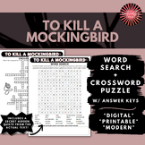 To Kill a Mockingbird | Word Search + Crossword Puzzle Activity
