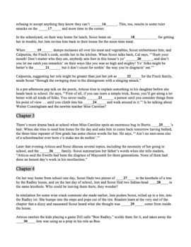 To Kill A Mockingbird By Harper Lee Chapters 1 4 Quiz With Answer Key