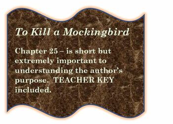 Preview of To Kill a Mockingbird - chapter 25 - short but important for Scout w/KEY